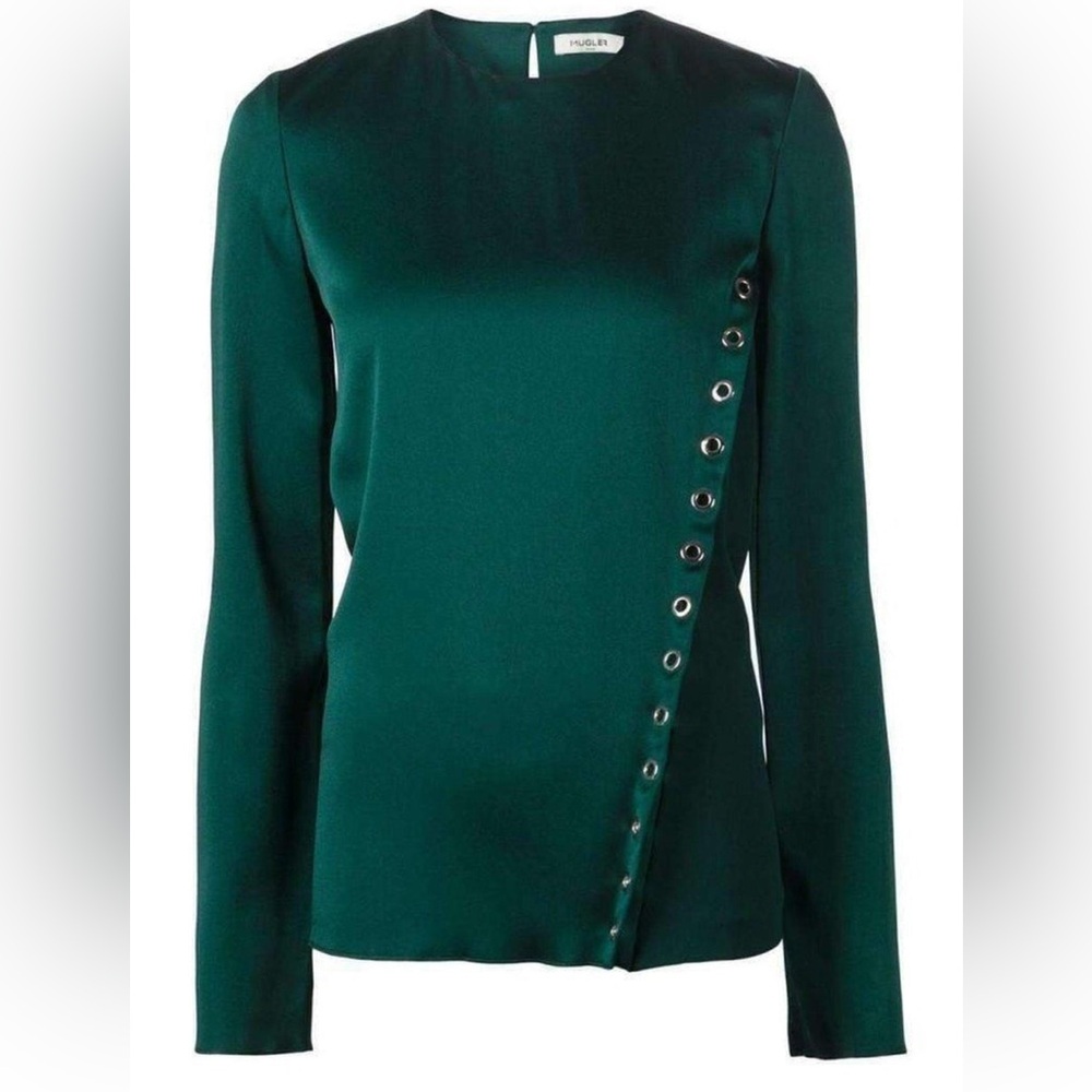 Mugler
Forest Green Eyelet Detail Blouse